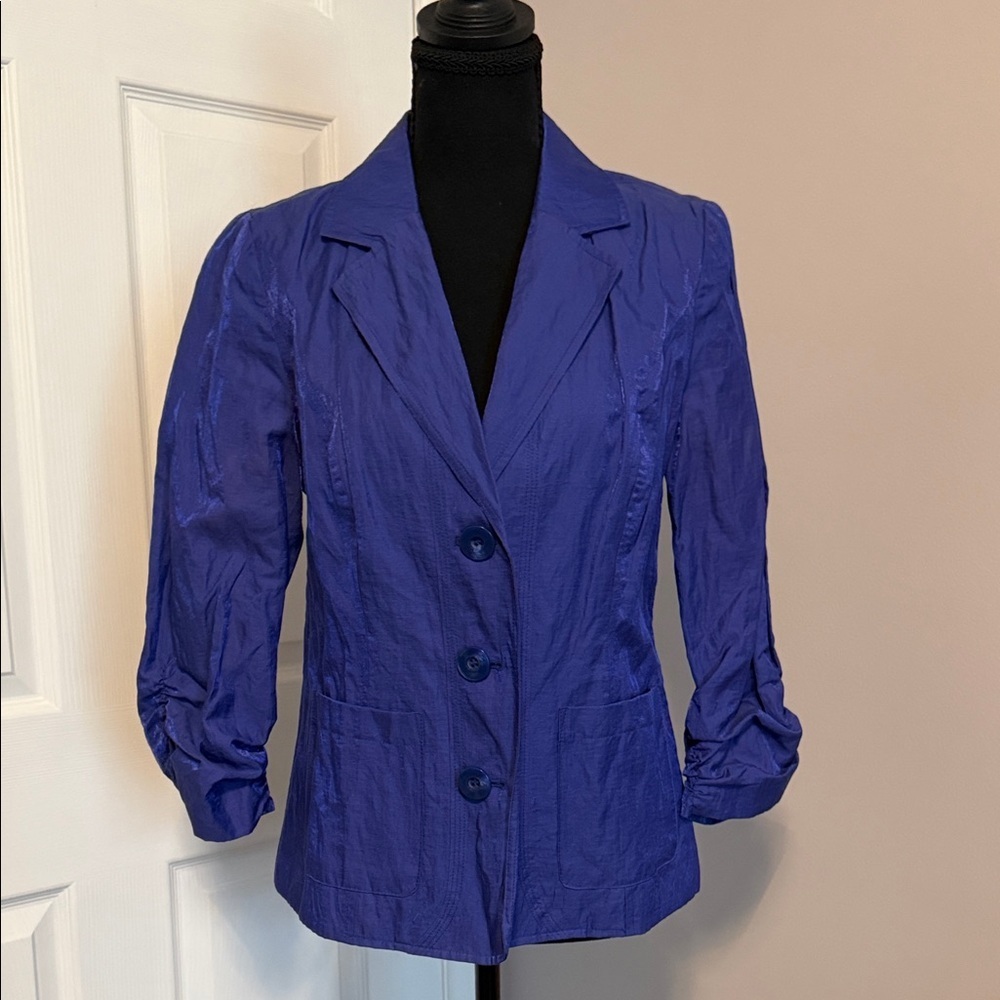Chicos Women’s Purple Button-Front Blazer Jacket